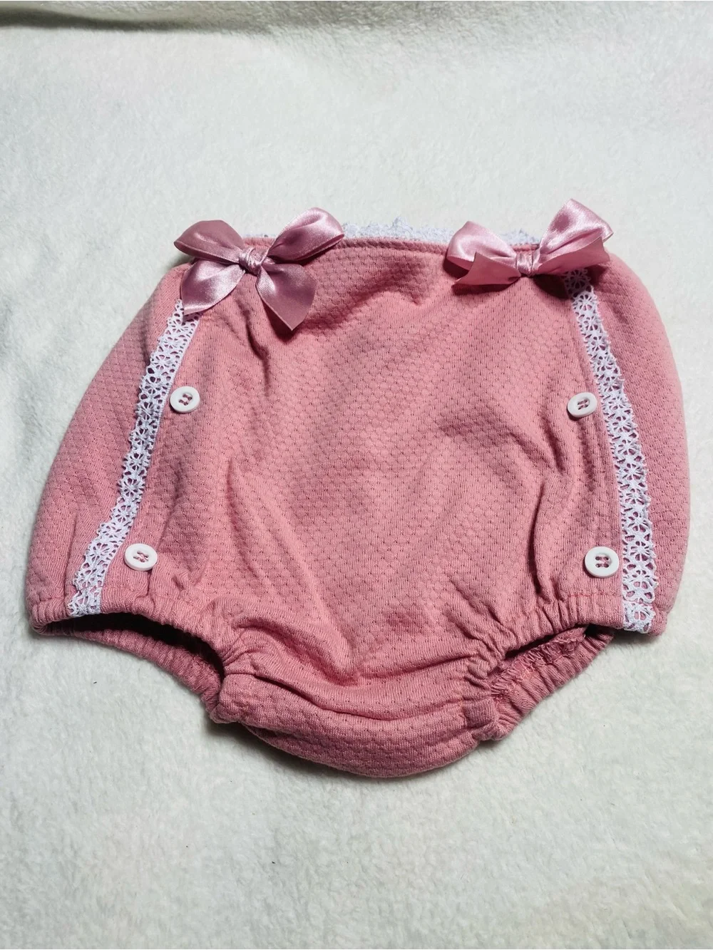 Pink Lace Bow Baby Matching Set – Unbranded